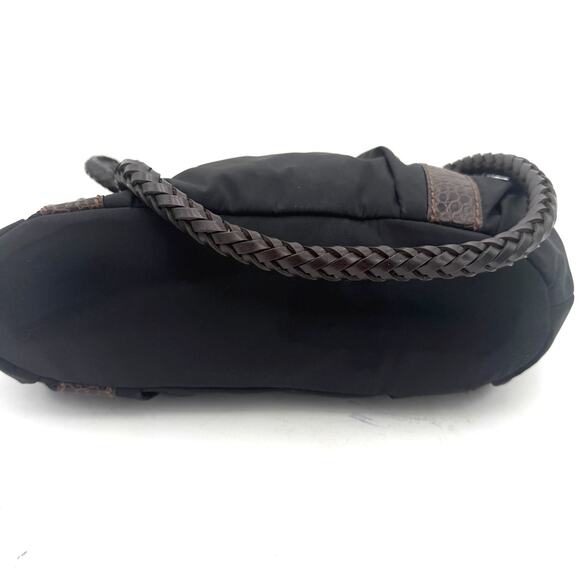 Brighton Black & Brown Leather Rhianna Nylon Shoulder Bag Handbag - Picture 7 of 9